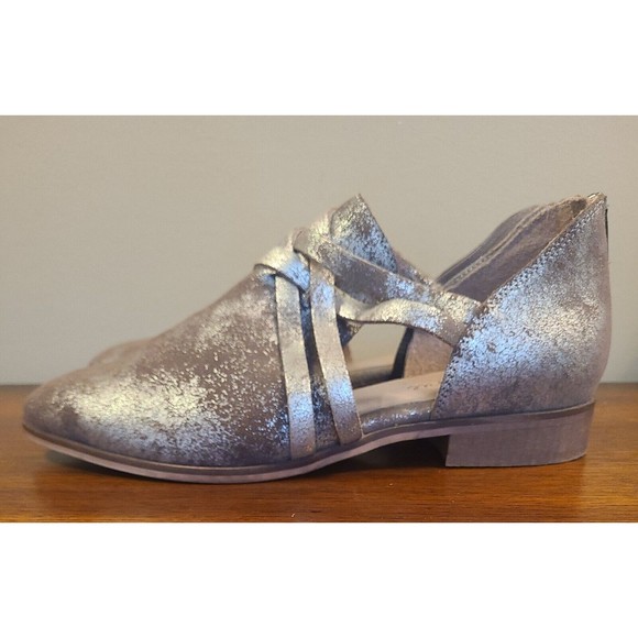 Diba True Distressed Leather Metallic Shoe Booties size 9 Gold Brown Tan EUC - Picture 1 of 15
